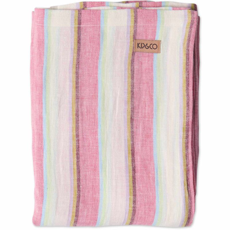 Kip&Co Rose Water Stripe Linen Tablecloth - Standard image number 0